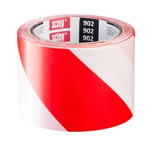 Sperrebånd rød - hvit 75 mm x 100 m