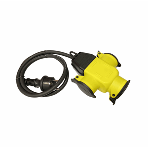 Skjøtekontakt 3 Veis 1M Kabel. 16A IP44