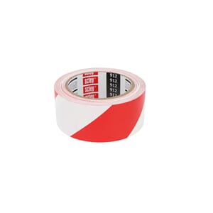 Varseltape rød/hvit 48 mm × 33 m